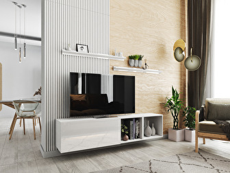 Mobilier living Berny 19 (alb + alb lucios)