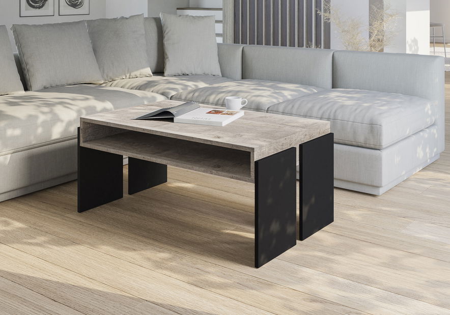 Dohányzóasztal Ramea (platinum grange tölgy + fekete)