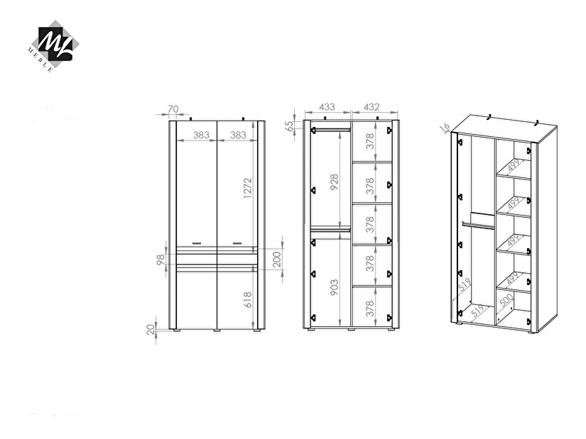 Ormar za garderobu- ML Nábytok