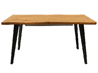 Masă de sufragerie extensibilă 120-180 cm Faustina (stejar artisan + negru) (pentru 4 până la 8 persoane)