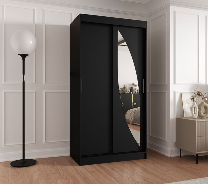 Ruhásszekrény 100 cm Milain (fekete)