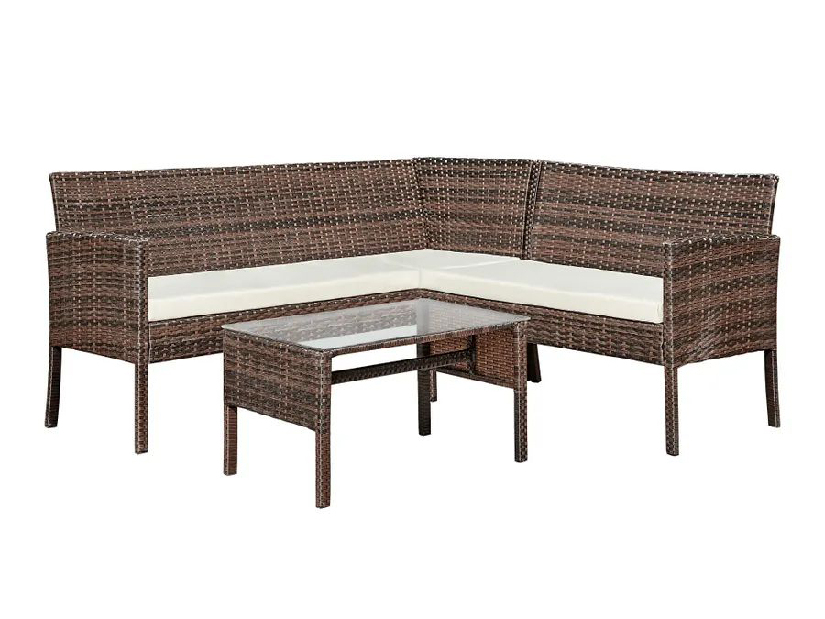 Set mobilier de grădină Farial 210998 (maro + bej) (pentru 5 persoane)