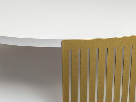 Dohányzóasztal Zentono Gold (arany + sarkvidéki fehér) 