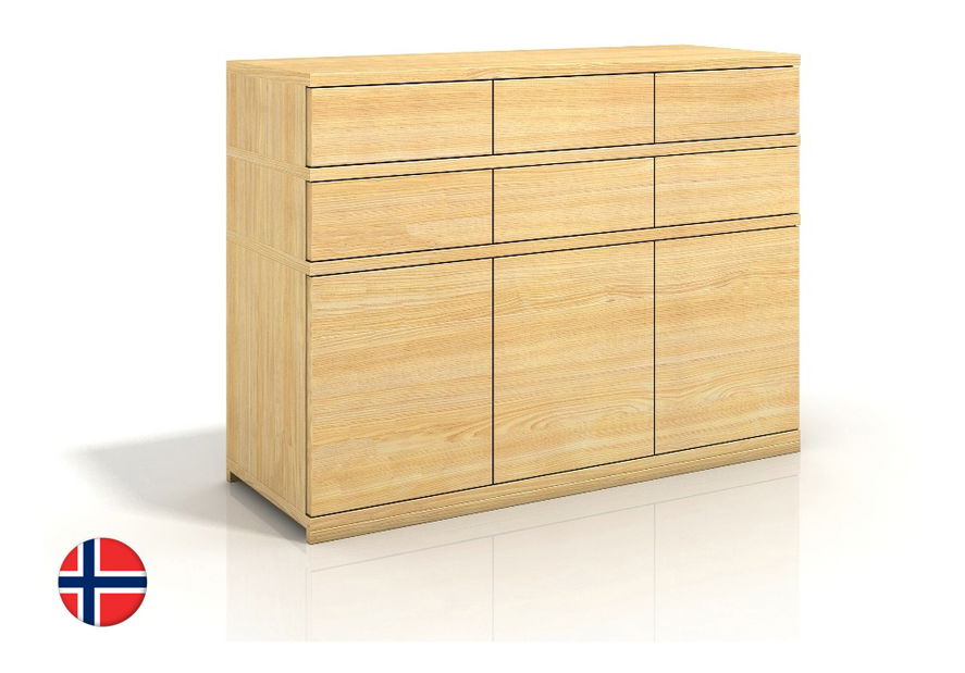 Komoda Naturlig Lekanger 3D6S (borovica)