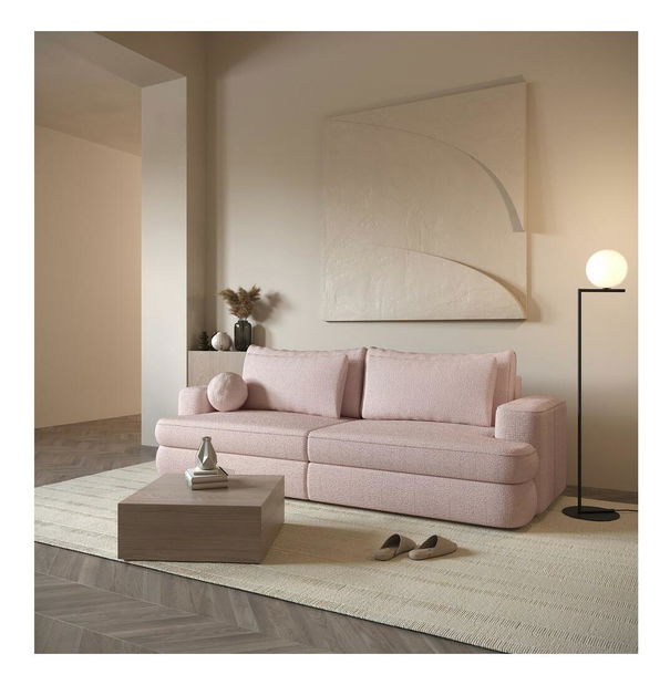 Háromszemélyes kanapé Mello (rózsaszín + fekete)