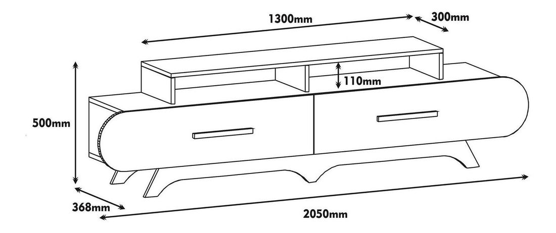 Masă TV/Dulap Florian (Nuc + Alb)