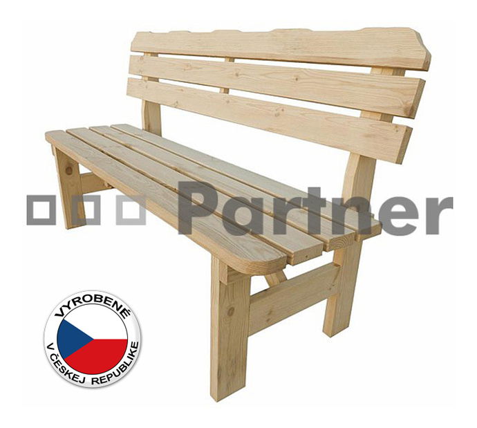 Záhradná lavička Borovica masív 02