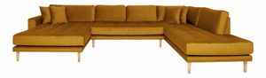 Rohová sedacia súprava v tvare U (L) Lvaveriaora U (horčicová)