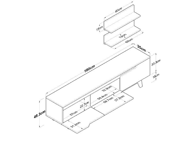 Mobilier living Mitevu 8 (alb + Nuc) 