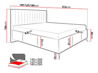 Manželská posteľ 140 cm Lizoo (béžová) (s roštom)