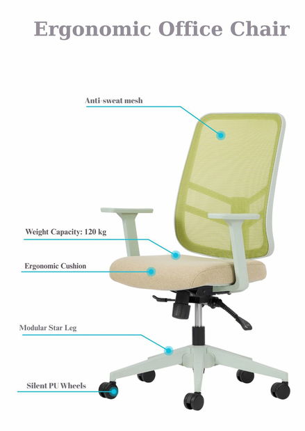 Kancelárska stolička Letto (zelená)