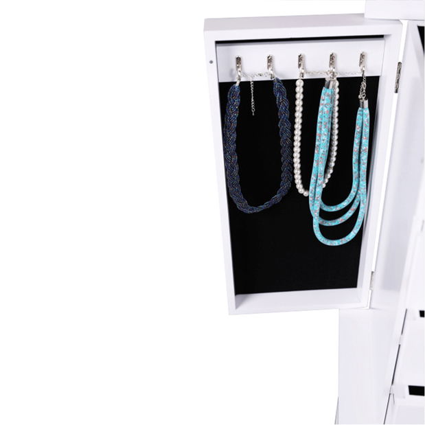 Šperkovnica so zrkadlom Dylan (biela)