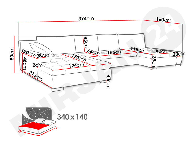 Kutna garnitura Carmine (bež)