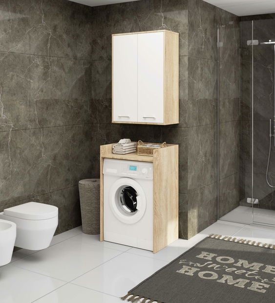 Dulap de baie suspendat Farid TYP 8 (Stejar sonoma + Alb)