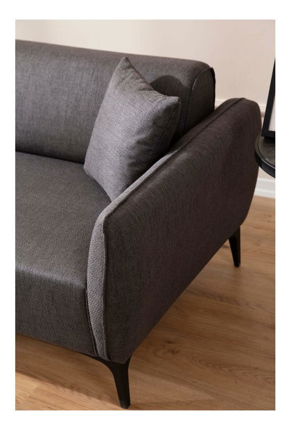 Rohová sedačka Belasemma (L) (tmavosivá + čierna)