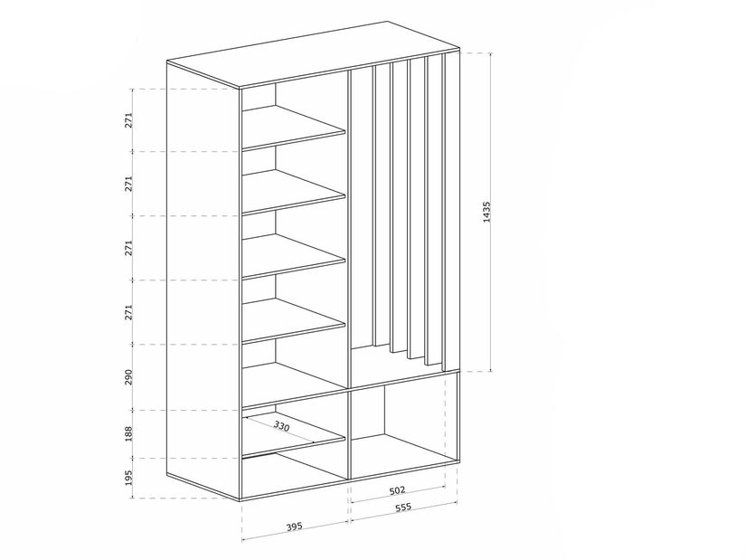 Predsoblje Milan (hrast artisan + crna)