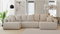 Rohová sedačka Napolia U (mliečna)