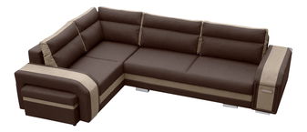 Rohová sedačka Asperata (hnedá + svetlohnedá) (L)