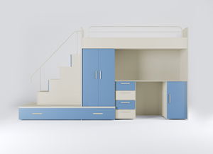 Detská posteľ Ruby V (kašmír + svetlomodrá) (s roštami)