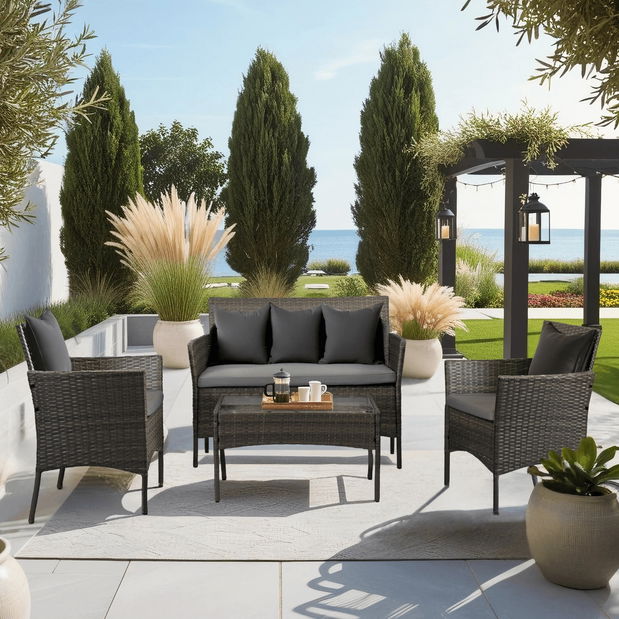 Záhradný set Manta (sivá) (pre 4 osoby)