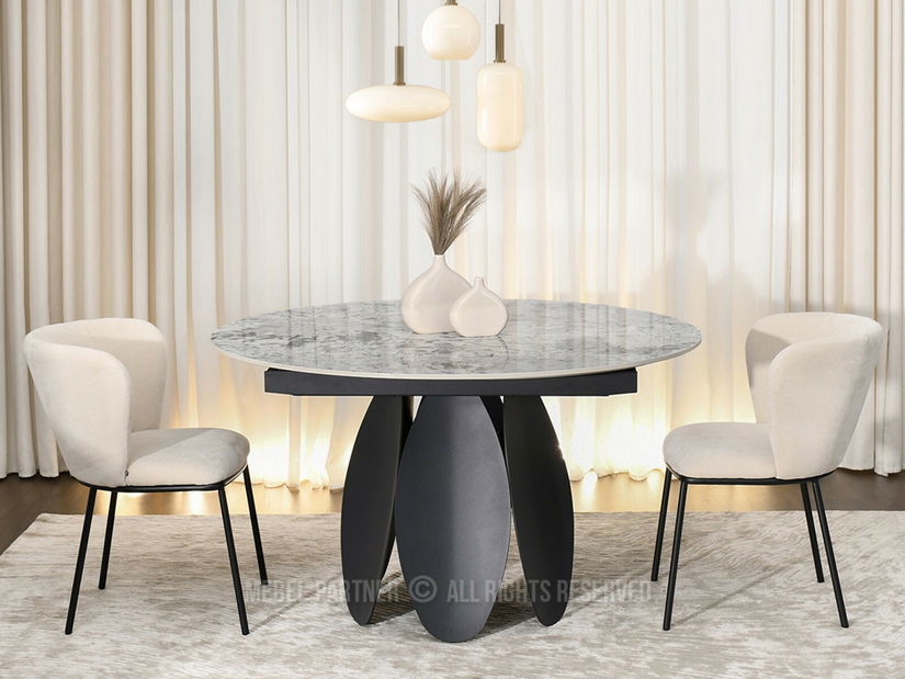 Blagovaonski stol Facilidades (siva + crna)