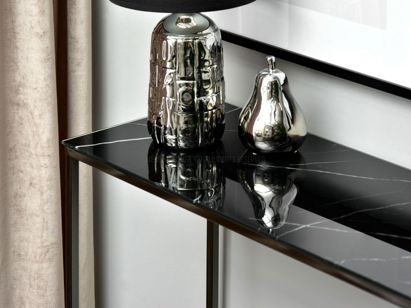 Konzolasztal Bella Kons (fekete márvány + fekete)