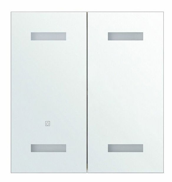 Kúpeľňová skrinka Thabit (biela) (s osvetlením)