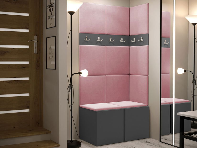 Mobilier hol Tovenaz I (grafit + Roz) 
