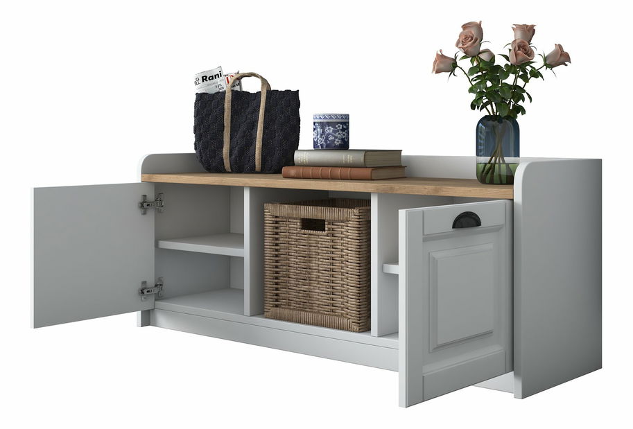 Ormarić za obuću Pixie 2 (bijela + orah)