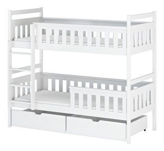 Gyerekágy 90 x 190 cm Tommy (ágyráccsal és tárolóhellyel) (fehér)