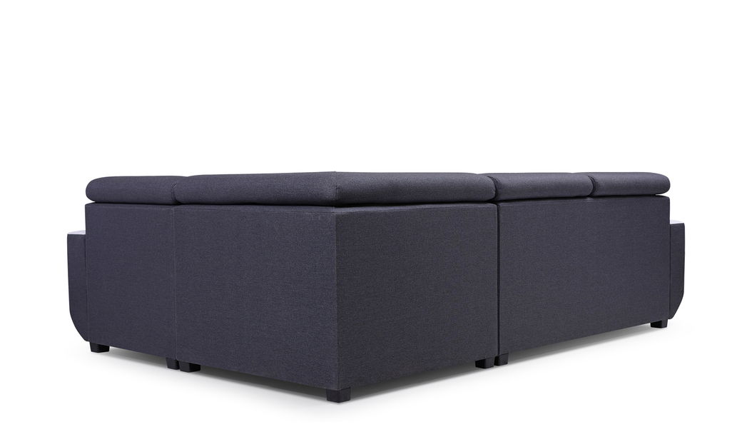 Rohová sedačka Elden (tmavosivá + biela) (P)