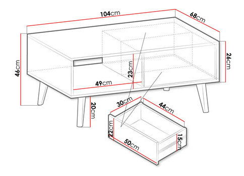 Konferenčný stolík MSL104 Monstera (Čierna + Čierna + Dub artisan)