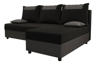 Sarok ülőgarnitúra Stellar L (fekete + szürke) (J)