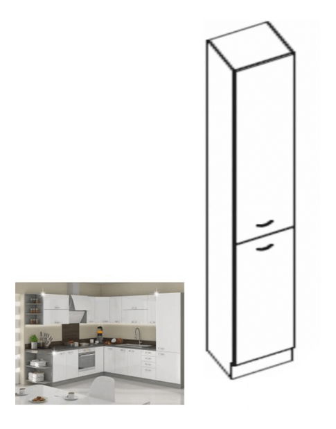 Dulap de bucătărie pentru alimente Pleitton (alb)