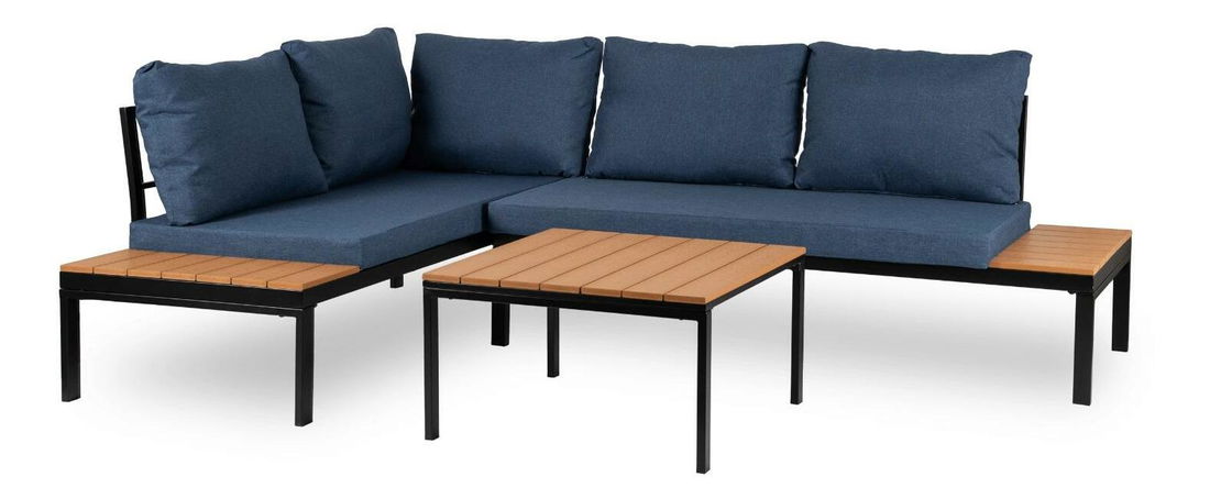 Záhradný set Necasario (námornícka modrá + čierna) (pre 4 osoby)