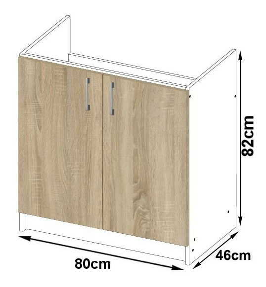 Dolná kuchynská skrinka Lula s80zl (biela + dub sonoma)