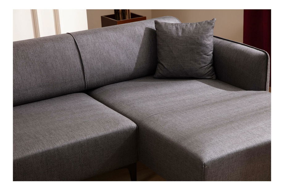 Rohová sedačka Belasemma (P) (tmavosivá + čierna)