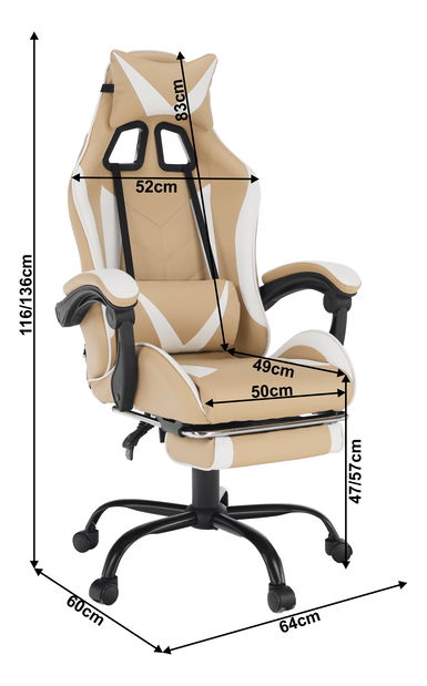 Uredska fotelja Oswaldo (bež + bijela )