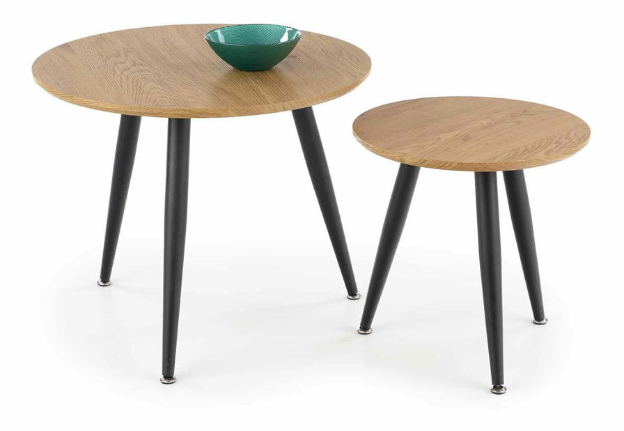 Dohányzóasztal szett Halmar Messi (arany tölgy + fekete)