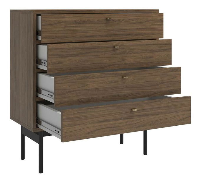 Komoda Oscar O5 (orech + čierna)