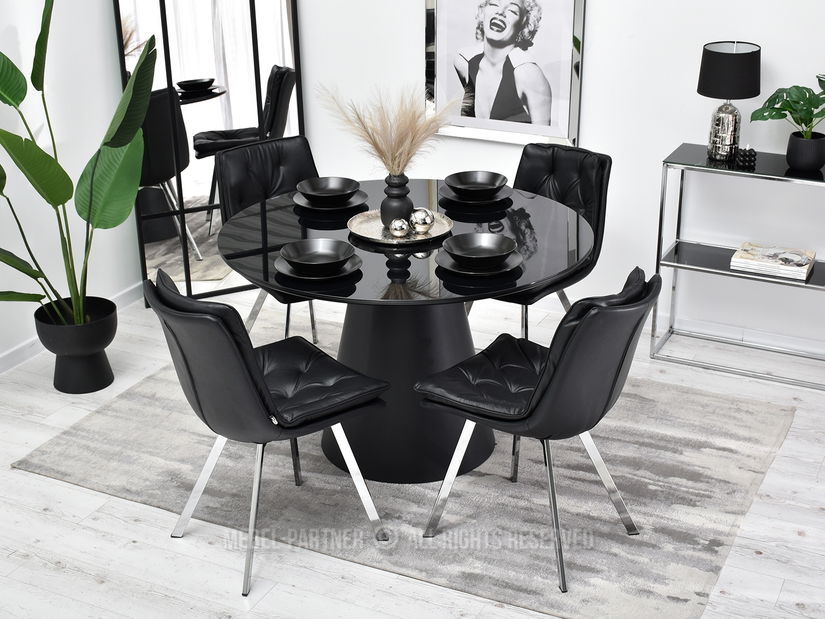 Stolička Polly (čierna + chrómová)