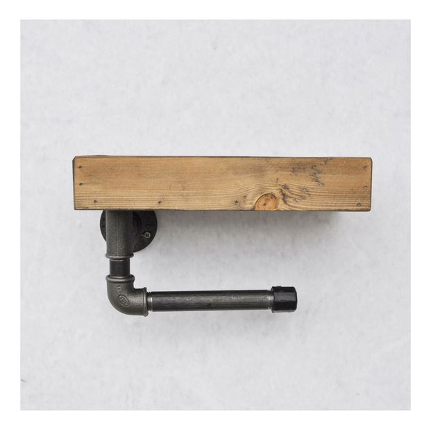 Držiak na toaletný papier Nenanu 17 (orech + čierna)