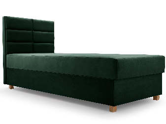 Egyszemélyes ágy 80 cm Picasso I (sötétzöld) (tárolóhellyel és matraccal) 