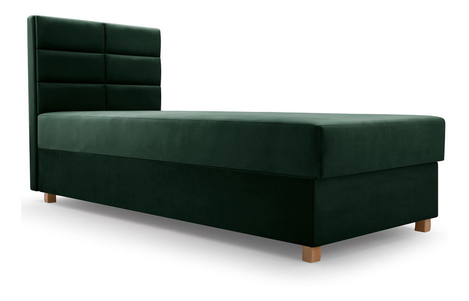 Egyszemélyes ágy 80 cm Picasso I (sötétzöld) (tárolóhellyel és matraccal) 