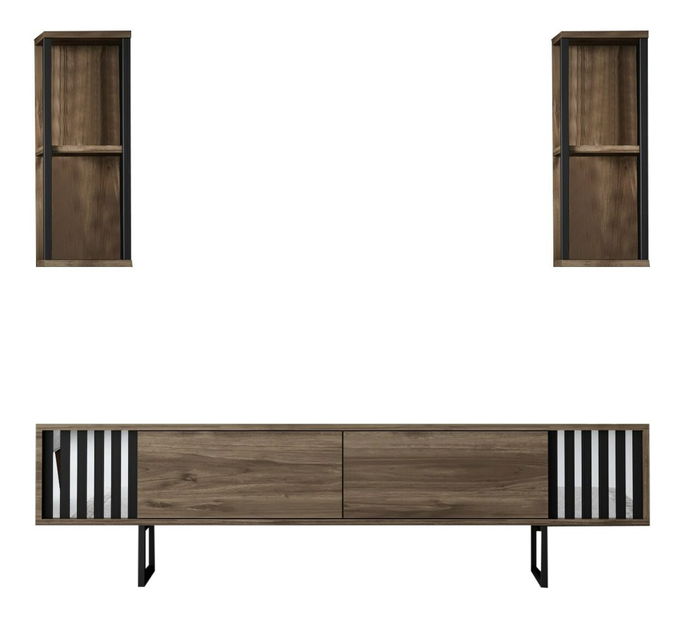 Set mobilier living Chromatic (nuc + negru)