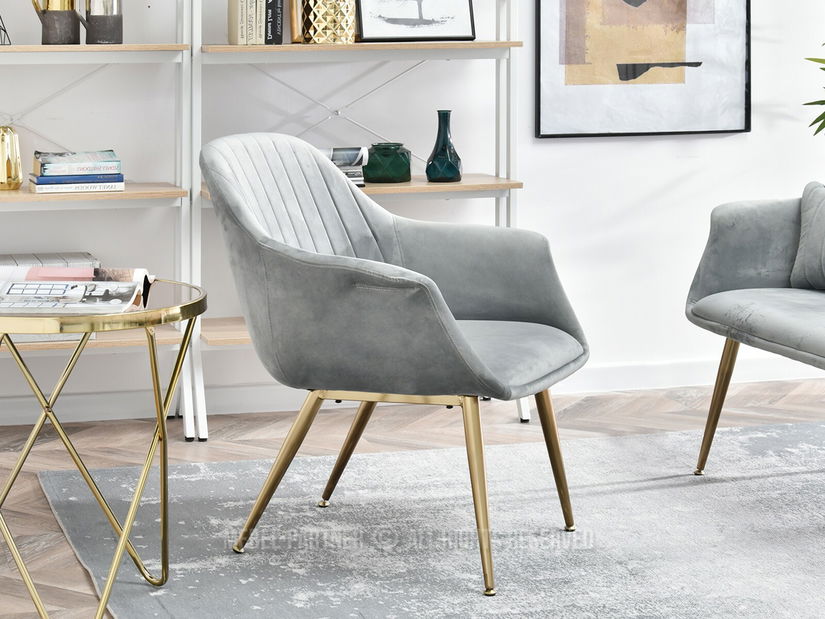 Fotel Osmol F (szürke + arany)