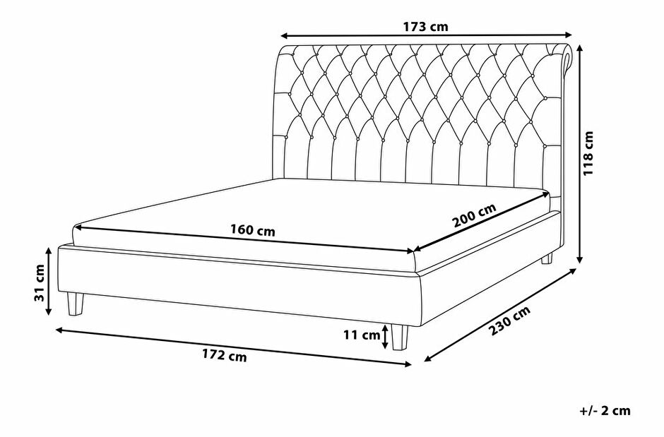 Manželská posteľ 160 cm Rainis (béžová) (s roštom)