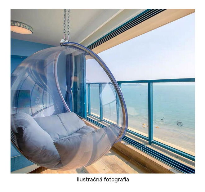 Fotoliu balansoar suspendat Belgica 1 (transparent + auriu + roz) 