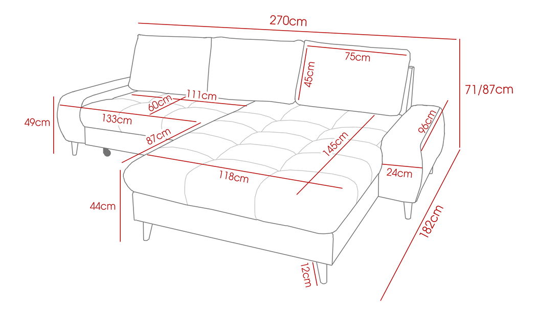 Sarokkanapé Hermon (J) (zöld)