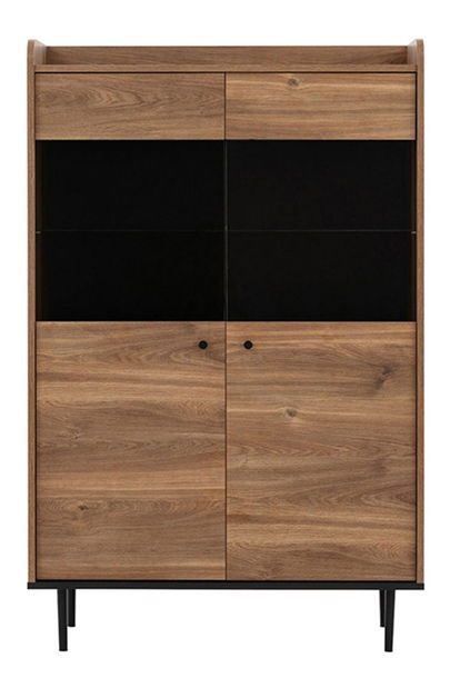 Vitrína Percival PC1 (čierna + brandy castello)